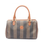 Fendi Handbag Pecan Brown Canvas Leather