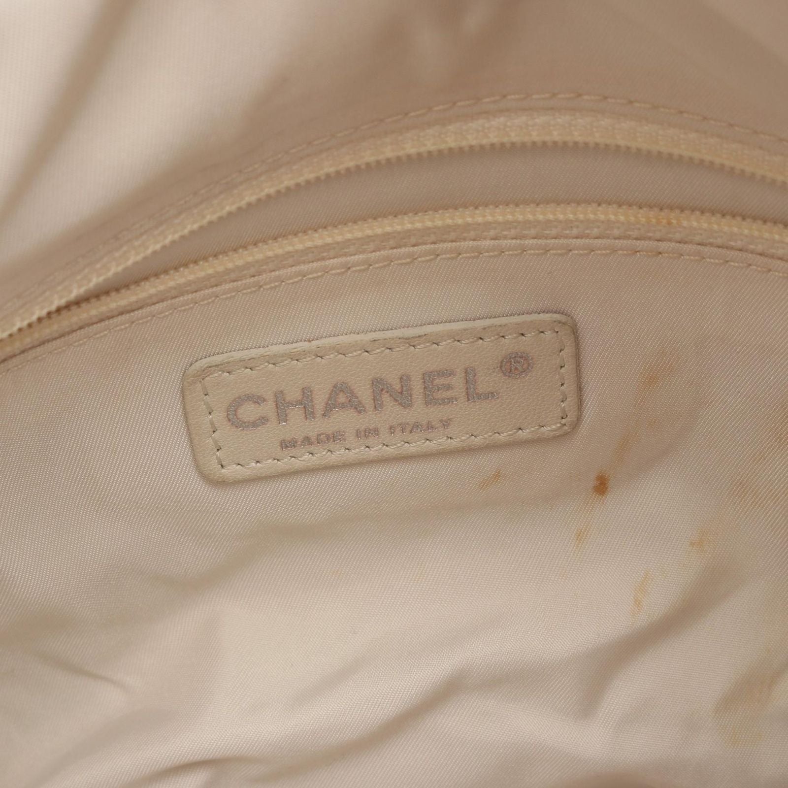 Chanel Tote Paris Biarritz PM Gold Canvas Leather PM — view 4