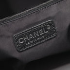 Chanel Tote Paris Biarritz MM Black Leather Canvas — view 4