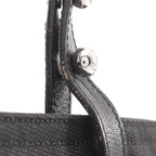 Chanel Tote Paris Biarritz MM Black Leather Canvas — view 6