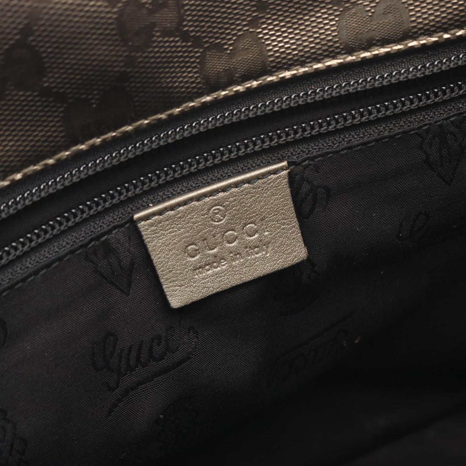 Gucci Shoulder Bag GG Supreme Metallic Brown Canvas Leather — view 4