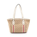 Gucci Tote GG Canvas Sherry Line Beige White