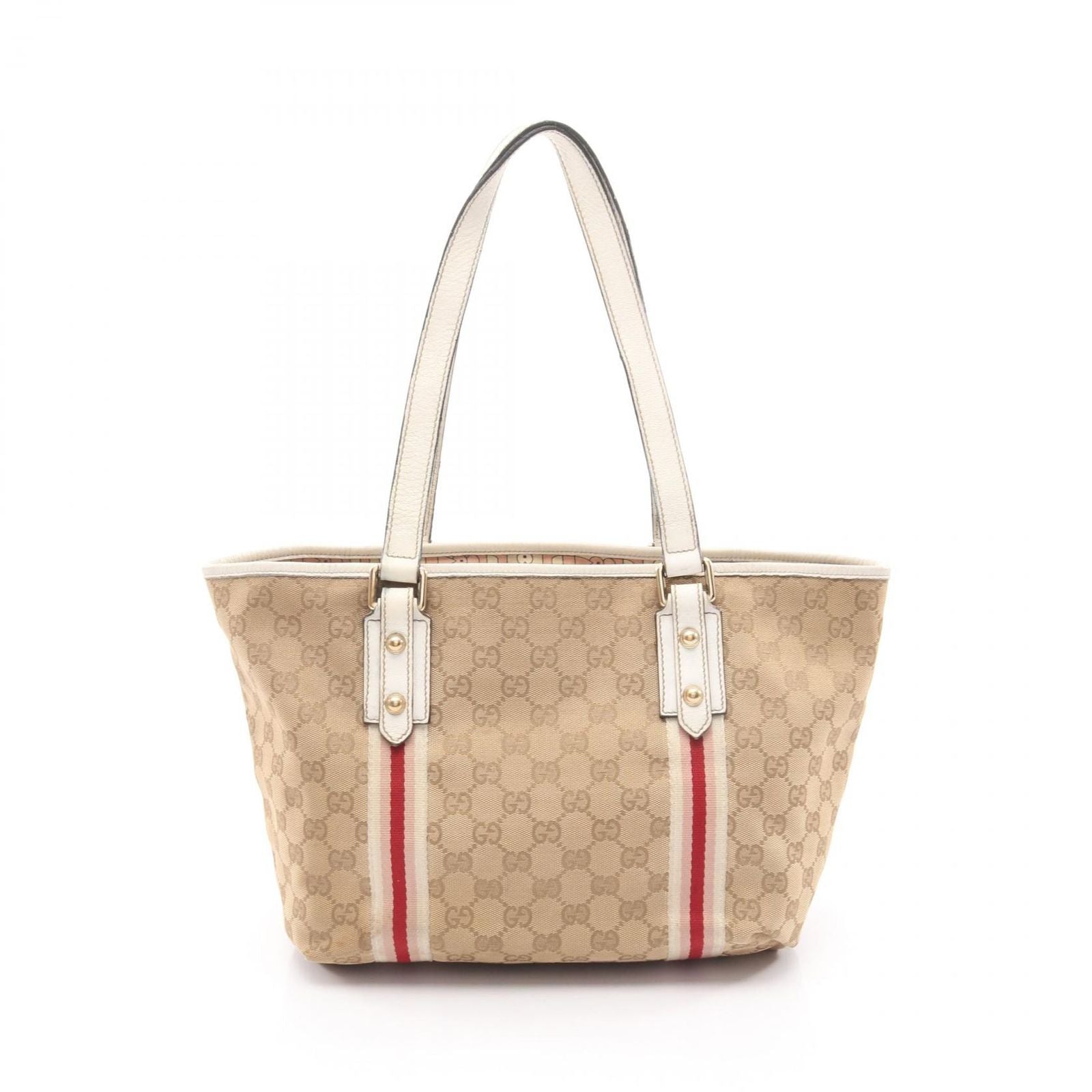 Gucci Tote GG Canvas Sherry Line Beige White