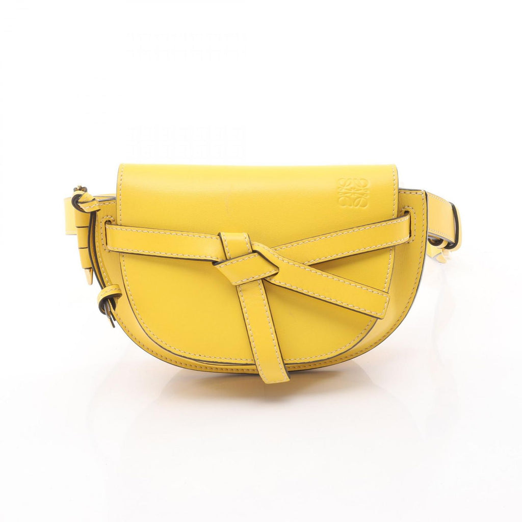 Loewe Waist Bag Gate Dual Mini Yellow Leather Shoulder