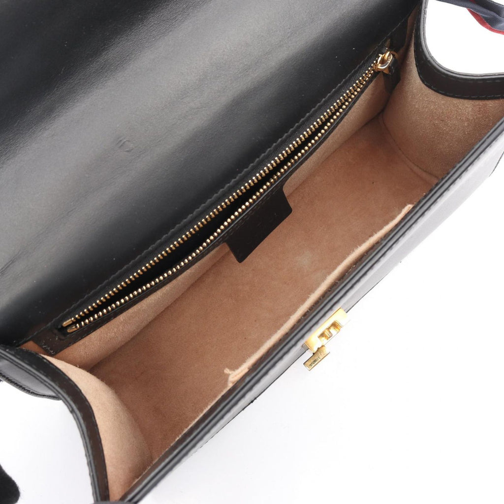 Gucci Shoulder Bag Sylvie Small Webline Black Leather — view 3