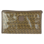 Fendi Zucchino Brown Leather Clutch