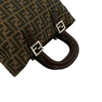 Fendi Vintage Zucca FF Logo Canvas Leather Handbag Mini Tote Brown — view 4