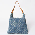 Louis Vuitton Baggy GM Shoulder Bag Monogram Denim Blue Gold — view 2