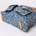Louis Vuitton Baggy GM Shoulder Bag Monogram Denim Blue Gold — view 8