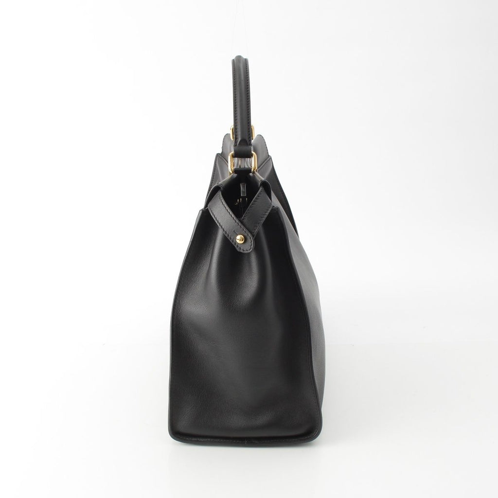 Fendi Peekaboo Leather Large Handbag 2-Way Shoulder Black — view 3