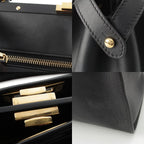 Fendi Peekaboo Leather Large Handbag 2-Way Shoulder Black — view 8