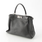 Fendi Peekaboo Selleria Leather Regular Handbag 2-Way Shoulder Gray — view 2