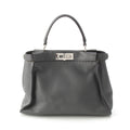 Fendi Peekaboo Selleria Leather Regular Handbag 2-Way Shoulder Gray