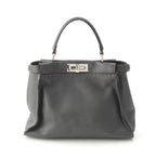 Fendi Peekaboo Selleria Leather Regular Handbag 2-Way Shoulder Gray