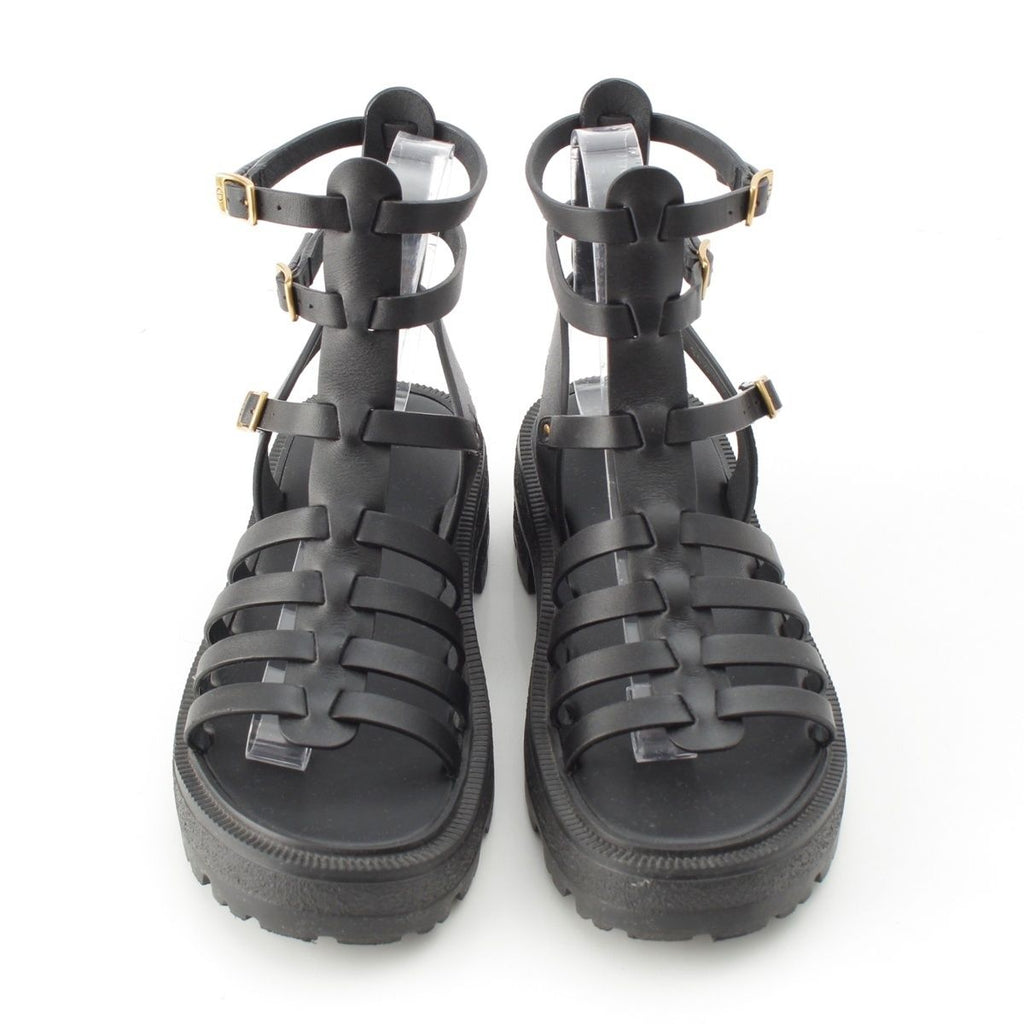 Dior Bay Platform Gurkha Sandals Shoes Black — view 2