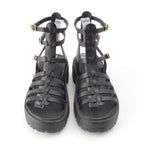Dior Bay Platform Gurkha Sandals Shoes Black — view 2