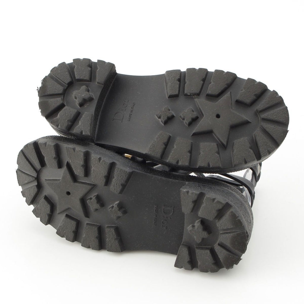 Dior Bay Platform Gurkha Sandals Shoes Black — view 5
