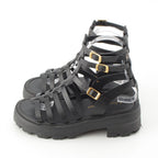 Dior Bay Platform Gurkha Sandals Shoes Black — view 3