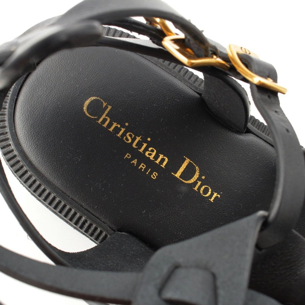 Dior Bay Platform Gurkha Sandals Shoes Black — view 7
