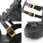 Dior Bay Platform Gurkha Sandals Shoes Black — view 8