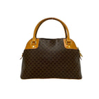 Celine Vintage Macadam Blason Triomphe Leather Mini Boston Bag Brown — view 3