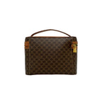 Celine Vintage Macadam Blason Triomphe Pattern Logo Leather Handbag Vanity — view 3