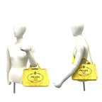Prada Canapa 2-Way Logo Canvas Shoulder Bag Mini Tote Yellow — view 2