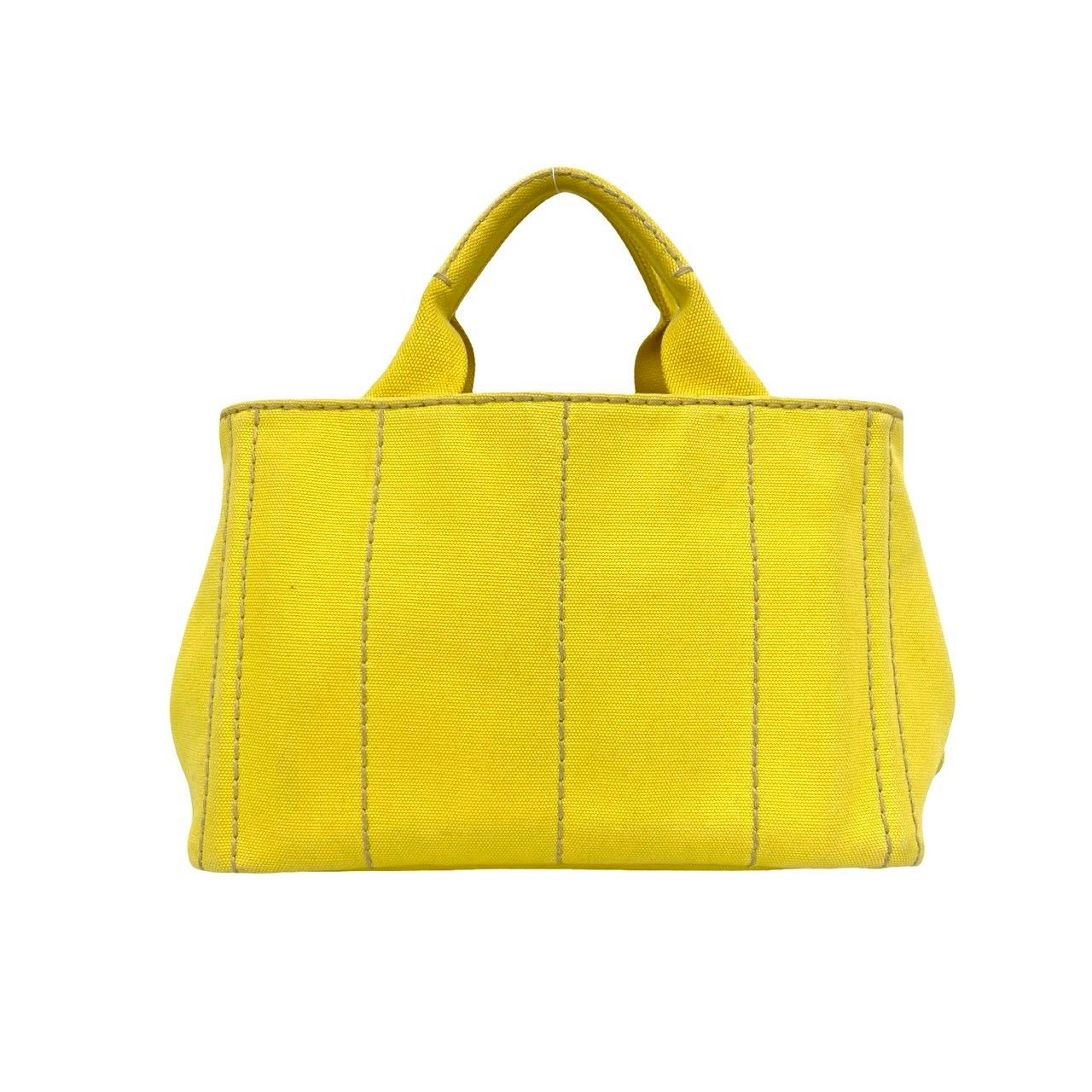 Prada Canapa 2-Way Logo Canvas Shoulder Bag Mini Tote Yellow — view 3