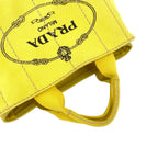 Prada Canapa 2-Way Logo Canvas Shoulder Bag Mini Tote Yellow — view 4