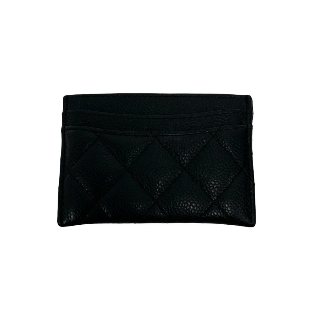 Chanel Box and Seal Quilted CC Logo Caviar Leather Card Case Black — view 2