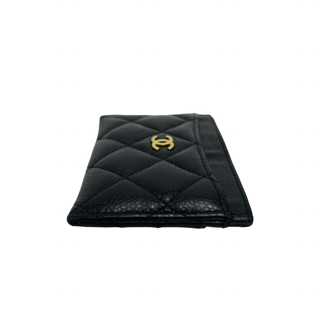 Chanel Box and Seal Quilted CC Logo Caviar Leather Card Case Black — view 5