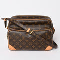 Louis Vuitton Nile Shoulder Bag Monogram Brown Leather Gold