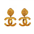 Chanel Earrings Vintage CC Logo Round