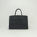 Hermes White Bus GM Business Briefcase Coromandel Noir Pearl Gray Black Silver