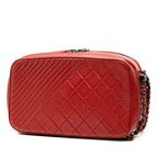 Chanel Quilted Cocobo-i Chain Shoulder Bag Red Lambskin — view 2