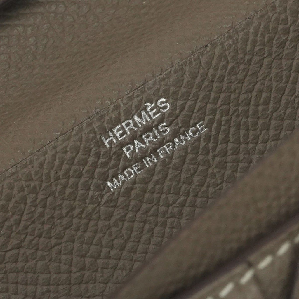 Hermes Bearn Souffle Wallet Epsom Etoupe Gray Silver Veau — view 7