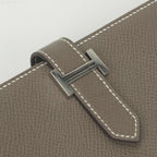 Hermes Bearn Souffle Wallet Epsom Etoupe Gray Silver Veau — view 5