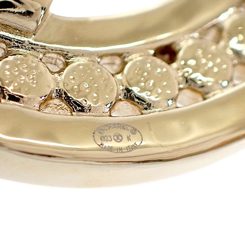 Chanel CC Logo Brooch Metal Rhinestone Gold Ceremonial — view 9