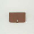 Hermes Dogon GM Duo Wallet Togo Gold Brown Silver Pouch Coin Purse