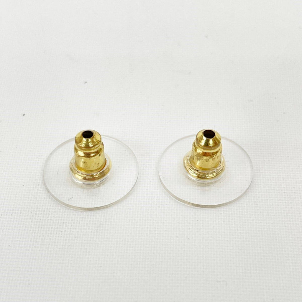 Chanel Earrings CC Logo Square Rhinestone Faux Pearl Champagne Gold — view 4