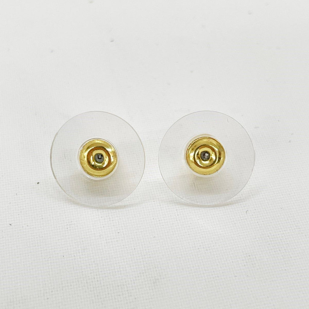 Chanel Earrings CC Logo Square Rhinestone Faux Pearl Champagne Gold — view 5
