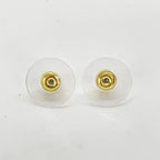 Chanel Earrings CC Logo Square Rhinestone Faux Pearl Champagne Gold — view 5