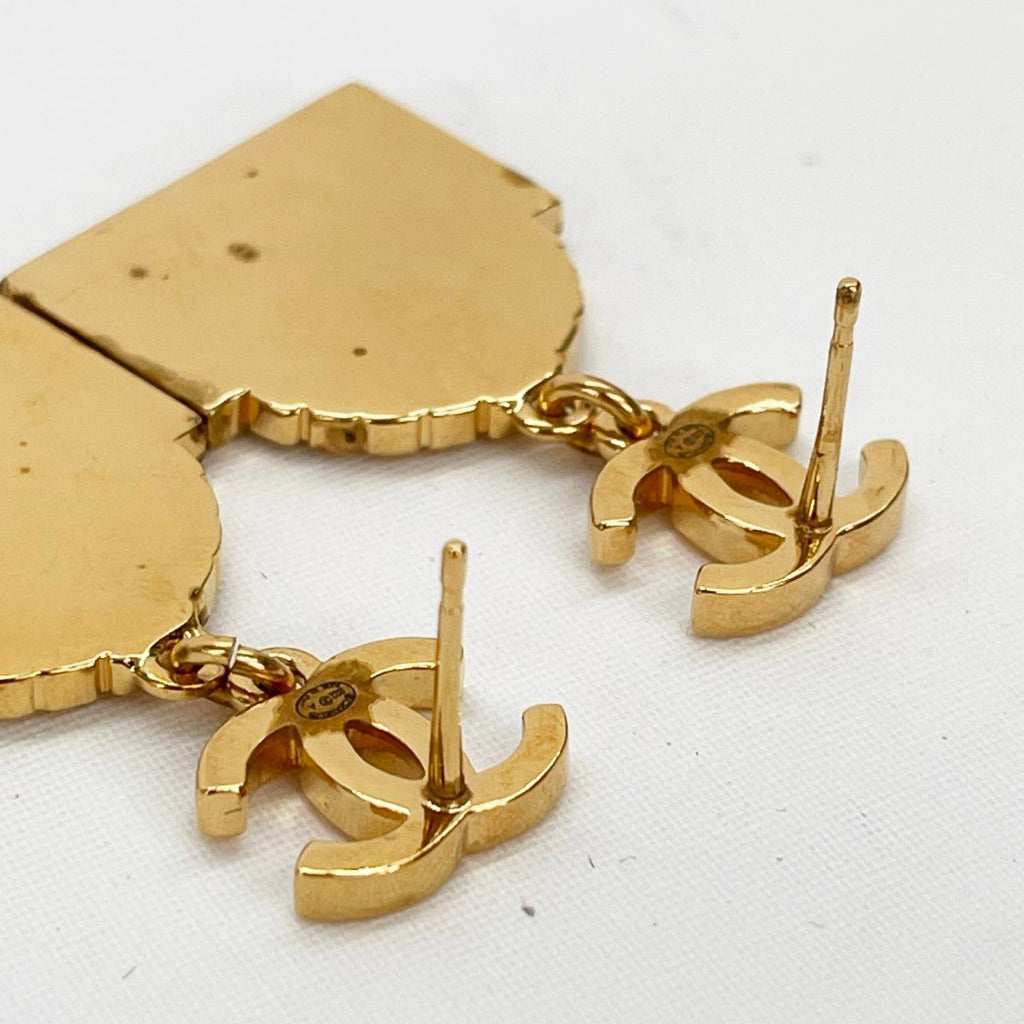 Chanel Earrings CC Logo Rue Canbon Gold — view 5