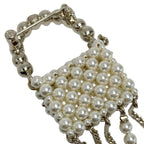 Chanel CC Logo Quilted Brooch Gold White Rhinestone Faux Pearl — view 2