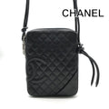Chanel Cambon Quilted Lambskin Shoulder Bag Black Purse