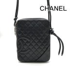 Chanel Cambon Quilted Lambskin Shoulder Bag Black Purse