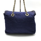 Prada Triangle Logo Nylon Tessuto Chain Shoulder Bag Blue — view 2