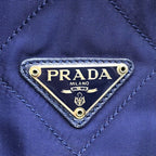 Prada Triangle Logo Nylon Tessuto Chain Shoulder Bag Blue — view 9