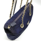 Prada Triangle Logo Nylon Tessuto Chain Shoulder Bag Blue — view 3