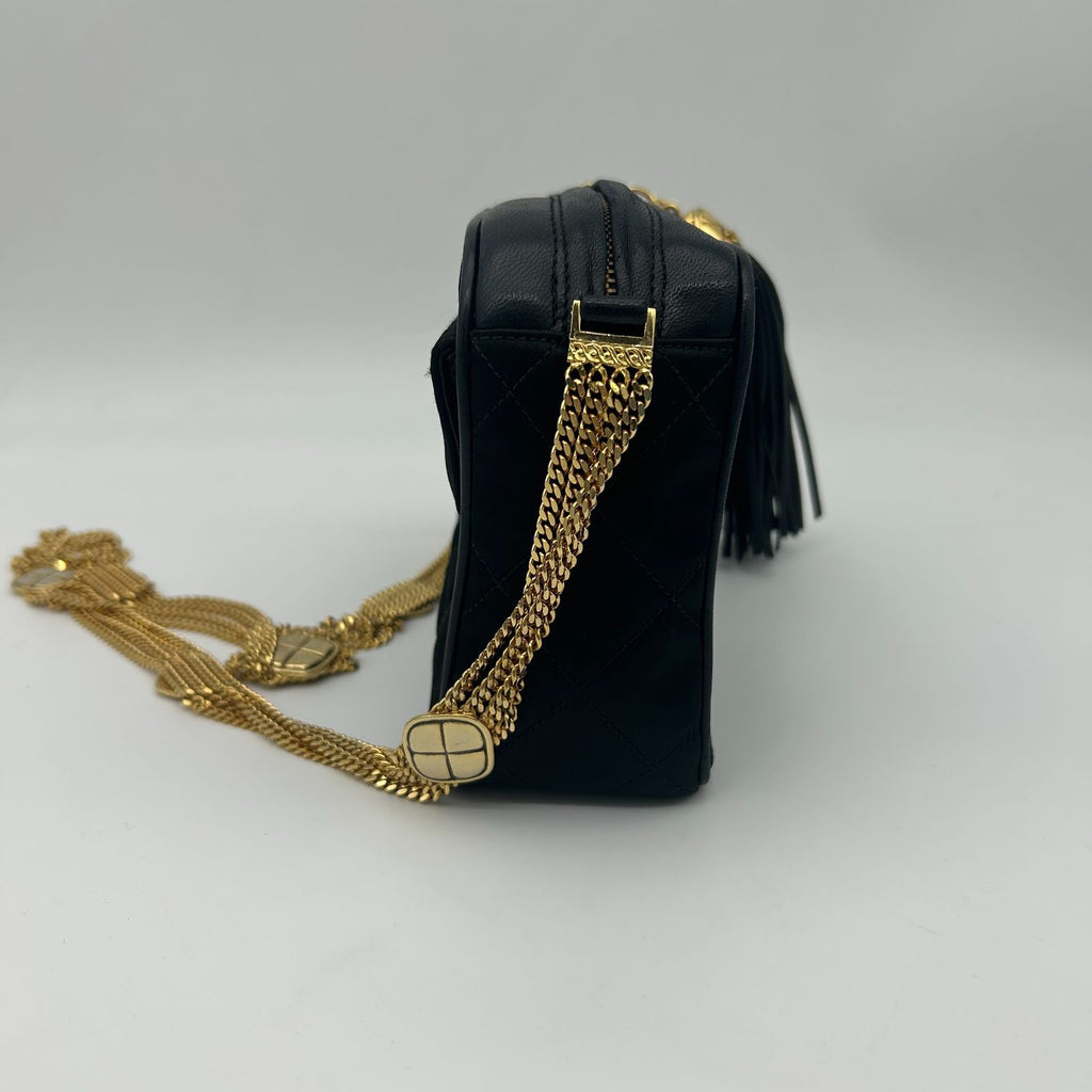 Chanel CC Logo Stitch Quadruple Strand Chain Fringe Shoulder — view 6